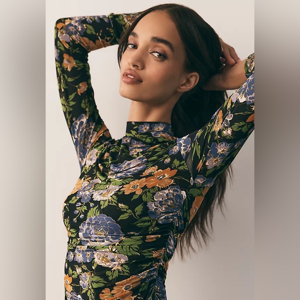 FARM Rio Capri Floral Mock Neck Top